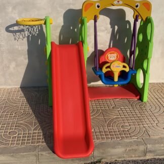 KIT COLUMPIO BEBÉ+TOBOGÁN+CANASTA INFANTIL, VERDE - LE5513